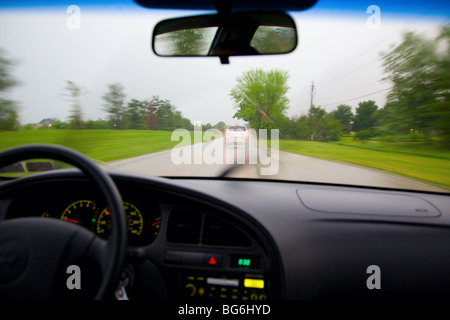 Fahren im Regen Stockfoto