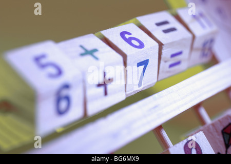 Mathematischen Holzklötze Stockfoto