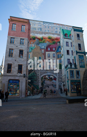 Wandmalerei in Quebec City, Kanada Stockfoto