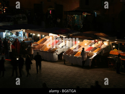 Jemaa el Fna Stände Stockfoto