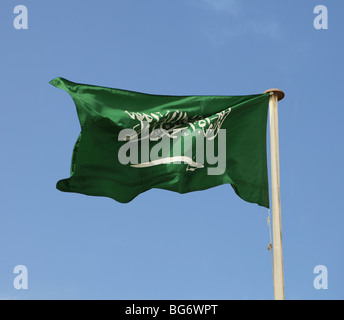 Die Nationalflagge von Saudi Arabien Stockfoto