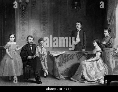 General Ulysses S. Grant und Familie Stockfoto