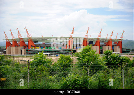 Giraffe Strukturen im Mbombela-Stadion in Nelspruit, Südafrika. Eines der Austragungsort für die FIFA WM 2010 Stockfoto