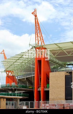 Giraffe Strukturen im Mbombela-Stadion in Nelspruit, Südafrika. Eines der Austragungsort für die FIFA WM 2010 Stockfoto