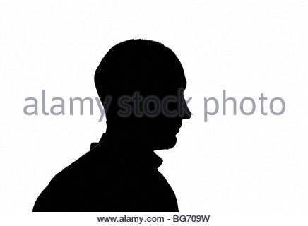Silhouetten erwachsener Mann im Profil Stockfoto