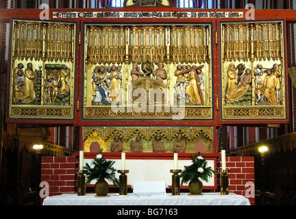 Darstellungen auf der Seite Christi des doppelten doppelseitige Kreuz Altars, Münster Bad Doberan, Mecklenburg-Western Pomerania, Deutschland Stockfoto