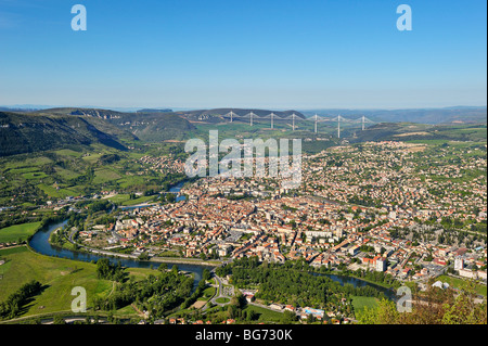 Millau und dem Viadukt, Frankreich. Stockfoto