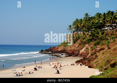 Den schönen Strand in Verkala, Kerala, Indien. Stockfoto