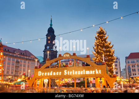 Weihnachtszeit in Dresden, Deutschland Stockfoto