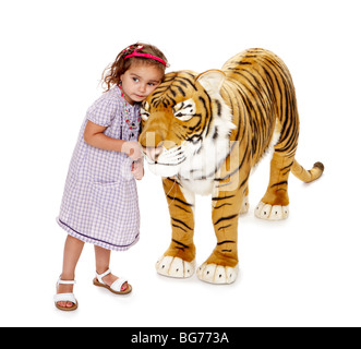 Großes Spielzeug Tiger Hannah kuscheln Stockfoto