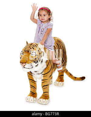 Großes Spielzeug Tiger Hannah Reiten Stockfoto