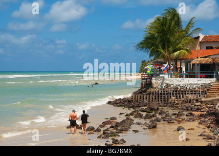 Restaurants mit einem wunderschönen Blick in Praia da Pipa Brasilien Stockfoto