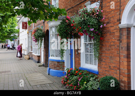 Georgische Häuser in Broad Street, Bilovec, Worcestershire, England, UK. Stockfoto