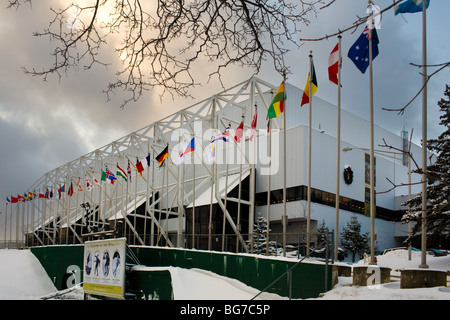 Olympic Center im New York der Lake Placid in den Adirondacks Stockfoto