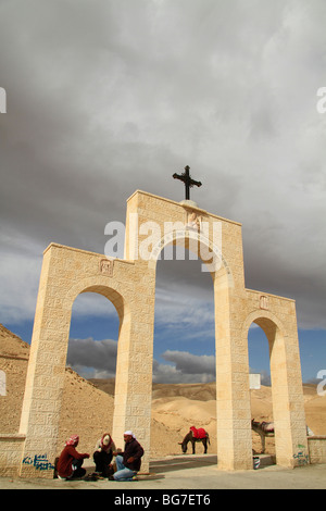 Judäische Wüste, Monastery griechisch orthodoxe St. George am Hang des Wadi Qelt Stockfoto