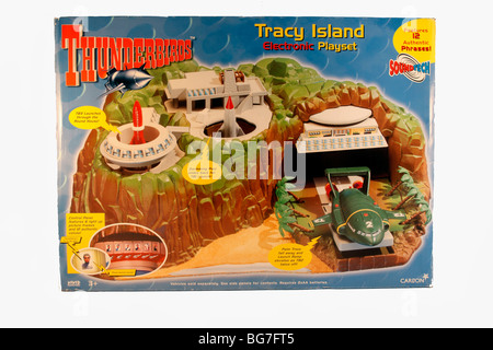 Tracy Insel elektronische Spielset. Re Ausgabe des ursprünglichen Tracy Insel-Spielset. Viele Klänge und Geräusche. Keine Figuren, Flugzeuge oder Raketen, aber in der Regel besser als der Durchschnitt in einem Zustand gespielt. Komplett mit box Stockfoto