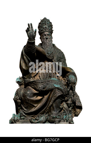 Statue von Papst Julius III von Vincenzo Dante, Kathedrale von San Lorenzo, Perugia, Italien Stockfoto