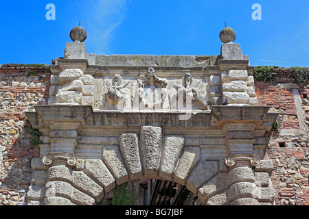 Teatro Olimpico (Olympia Theatre, von Andrea Palladio 1580-1585), Vicenza, Venetien, Italien Stockfoto