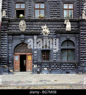 Das Schwarze Haus am Marktplatz (1577), Lemberg, Lviv Oblast, Ukraine Stockfoto