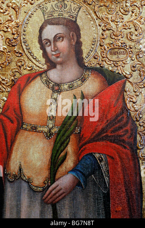 St. Praskeva (1749), Wolyn Ikone, Museum, Luzk, Volyn Oblast, Ukraine Stockfoto