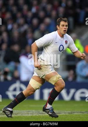 LOUIS DEACON ENGLAND & LEICESTER TIGERS RU TWICKENHAM MIDDLESEX ENGLAND 7. November 2009 Stockfoto