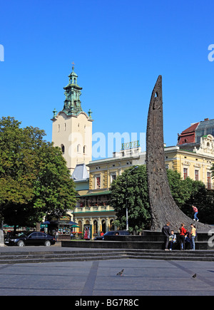 Denkmal für ukrainische Dichter Taras Schewtschenko, Lemberg, Lviv Oblast, Ukraine Stockfoto