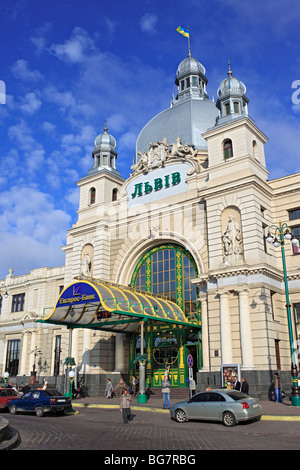 Railway Station, Lemberg, Lviv Oblast, Ukraine Stockfoto