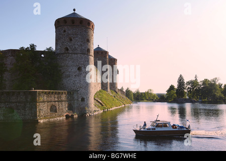 Finnland-Region des südlichen Savonia Saimaa See Bezirk Savonlinna Kyronsalmi Straits Olavinlinna mittelalterliche Burg St. Olaf Cas Stockfoto