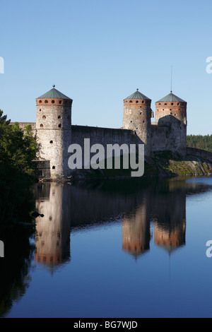 Finnland-Region des südlichen Savonia Saimaa See Bezirk Savonlinna Kyronsalmi Straits Olavinlinna mittelalterliche Burg St. Olaf Cas Stockfoto