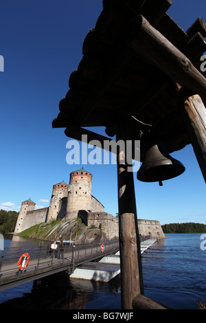 Finnland-Region des südlichen Savonia Saimaa See Bezirk Savonlinna Kyronsalmi Straits Olavinlinna mittelalterliche Burg St. Olaf Cas Stockfoto