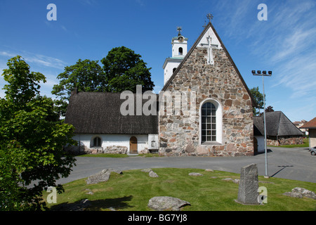 Finnland, Region Satakunta, Rauma, historische Kirche, 15. Jahrhundert steinerne Kirche des Heiligen Kreuzes Stockfoto