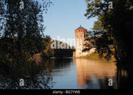 Finnland-Region des südlichen Savonia Saimaa See Bezirk Savonlinna Kyronsalmi Straits Olavinlinna mittelalterliche Burg St. Olaf Cas Stockfoto