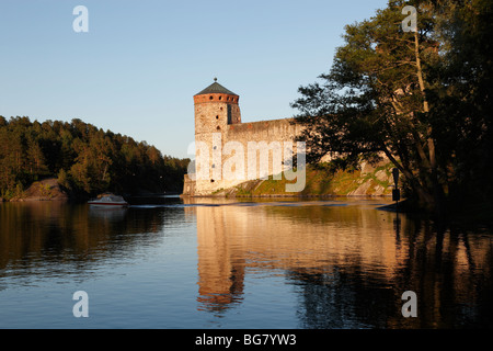 Finnland-Region des südlichen Savonia Saimaa See Bezirk Savonlinna Kyronsalmi Straits Olavinlinna mittelalterliche Burg St. Olaf Cas Stockfoto