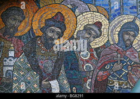 Mosaik am Dreifaltigkeits-Kathedrale (1912), Heilige Dormition Potschajew Lavra, Potschajew, Ternopil Oblast, Ukraine Stockfoto