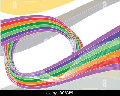 farbigen wirbelnden Band mit Wellen Stockfoto