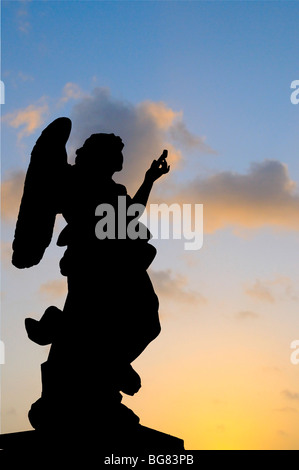 Engel Silhouette, Ponte Sant'Angelo, Rom, Italien Stockfoto