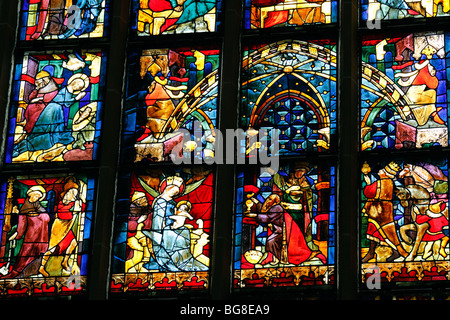 Glas-Malerei in Frauenkirche, München, Bayern, Deutschland Stockfoto