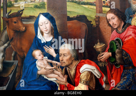 Weyden, Rogier van der, St. Columba Altarpiece (1455), Malerei in der alten Pinakothek, München, Bayern, Deutschland Stockfoto