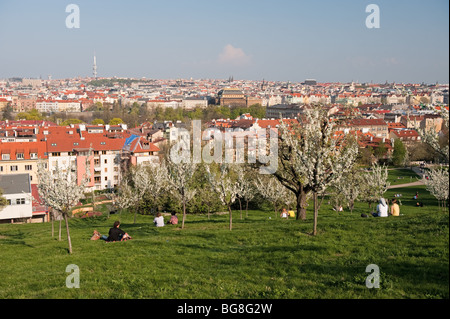 Blick auf Prag von der Altstadt entfernt Stockfoto