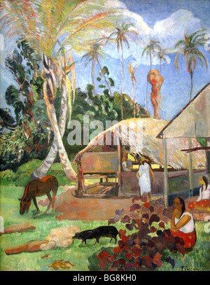 Gauguin, Paul (1848-1903). Französischer Maler. Schwarze Schweine, 1891. Öl auf Leinwand. Stockfoto