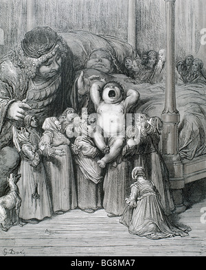 Rabelais, François (c.1494-1553). Französischer Schriftsteller. Gargantua in "Das sehr schreckliche Leben des großen Gargantua, Vater von Pantagruel". Stockfoto