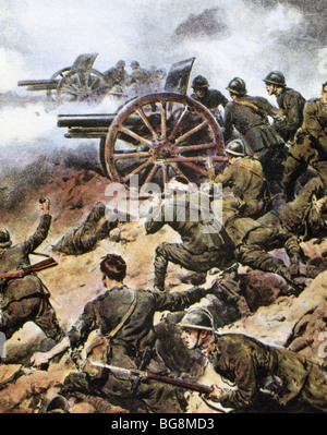 Ersten Weltkrieg (1914-1918). DIE ITALIENISCHE ARTILLERIE IN DER SCHLACHT VON PIAVE. Stockfoto