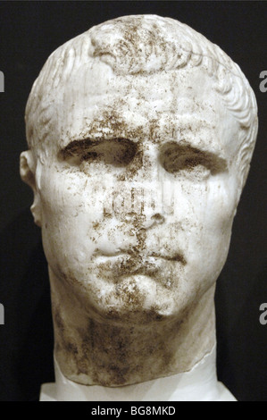 Büste des Marcus Vipsanius Agrippa. Römischer Feldherr und Politiker, Octavian Augustus Mitarbeiter. Stockfoto