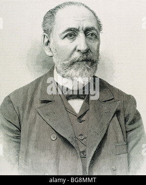 BARBIERI, Francisco Asenjo (Madrid, 1823-Madrid, 1894). Spanischer Komponist. XIX Jahrhundert Gravur. Stockfoto