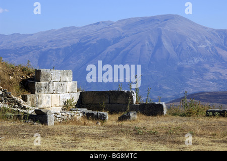 Illyrische Stadt Theater. 3. Jahrhundert v. Chr.. Byllis Ruinen. Albanien. Stockfoto