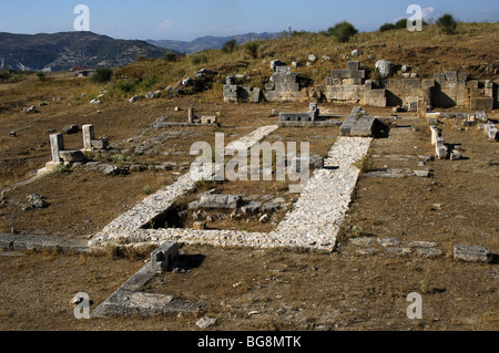 Illyrische Stadt Theater. 3. Jahrhundert v. Chr.. Byllis Ruinen. Albanien. Stockfoto