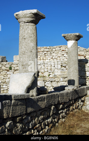 Byllis archäologische Stätte. Ruinen der Kathedrale. Albanien. Stockfoto