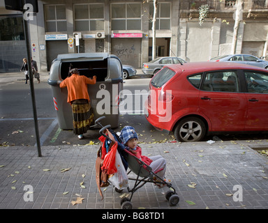 Straßenszene in Barcelona, die Hauptstadt der Region Katalonien im Nordosten Spaniens Stockfoto