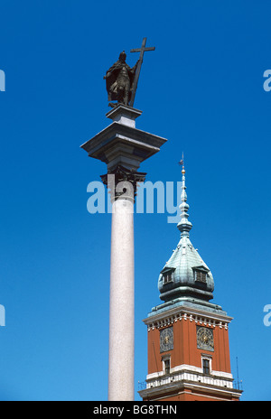 POLONIA. WARSCHAU. Blick auf die Spalte Sigismund III Waza (1566-1632) Stockfoto