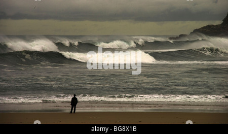 Zurriola Strand, San Sebastian Stockfoto